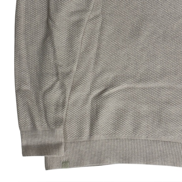 Lululemon Sweater Mens Large Ivory Textured Knit Crewneck Fisherman Wool Thermal - Picture 8 of 12